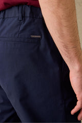 Pantaloni sport eleganti, plisați, bleumarin, pentru bărbați, croială clasică