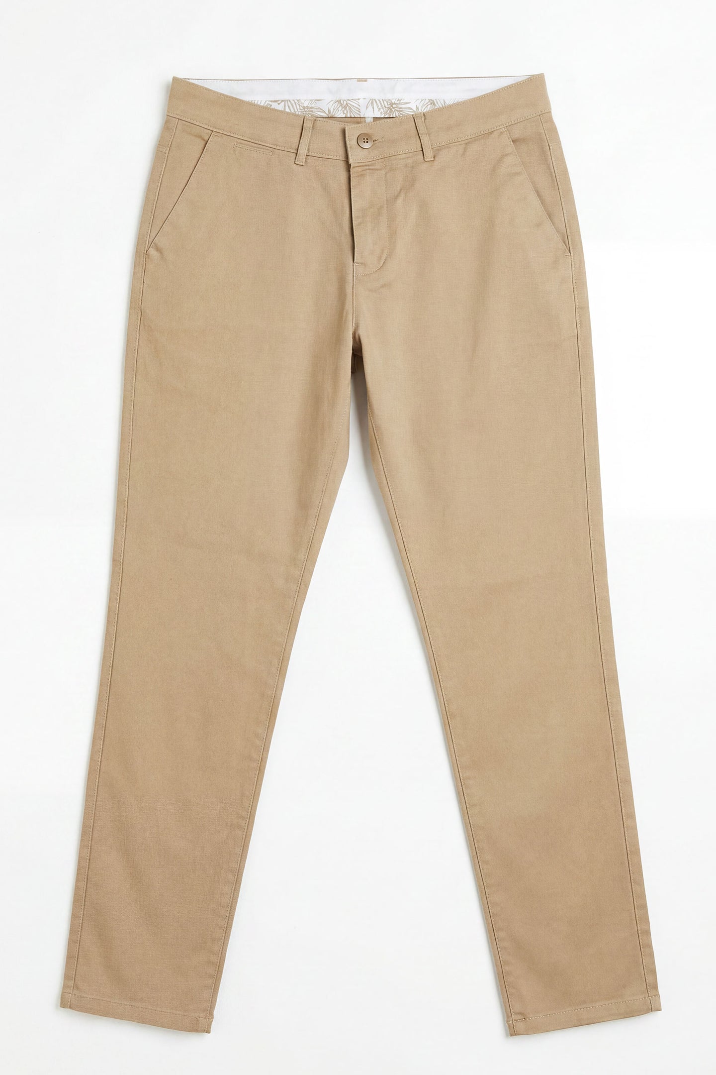 Pantaloni chino bărbătești kaki, din amestec de in, material subțire de vară din bumbac Tencel