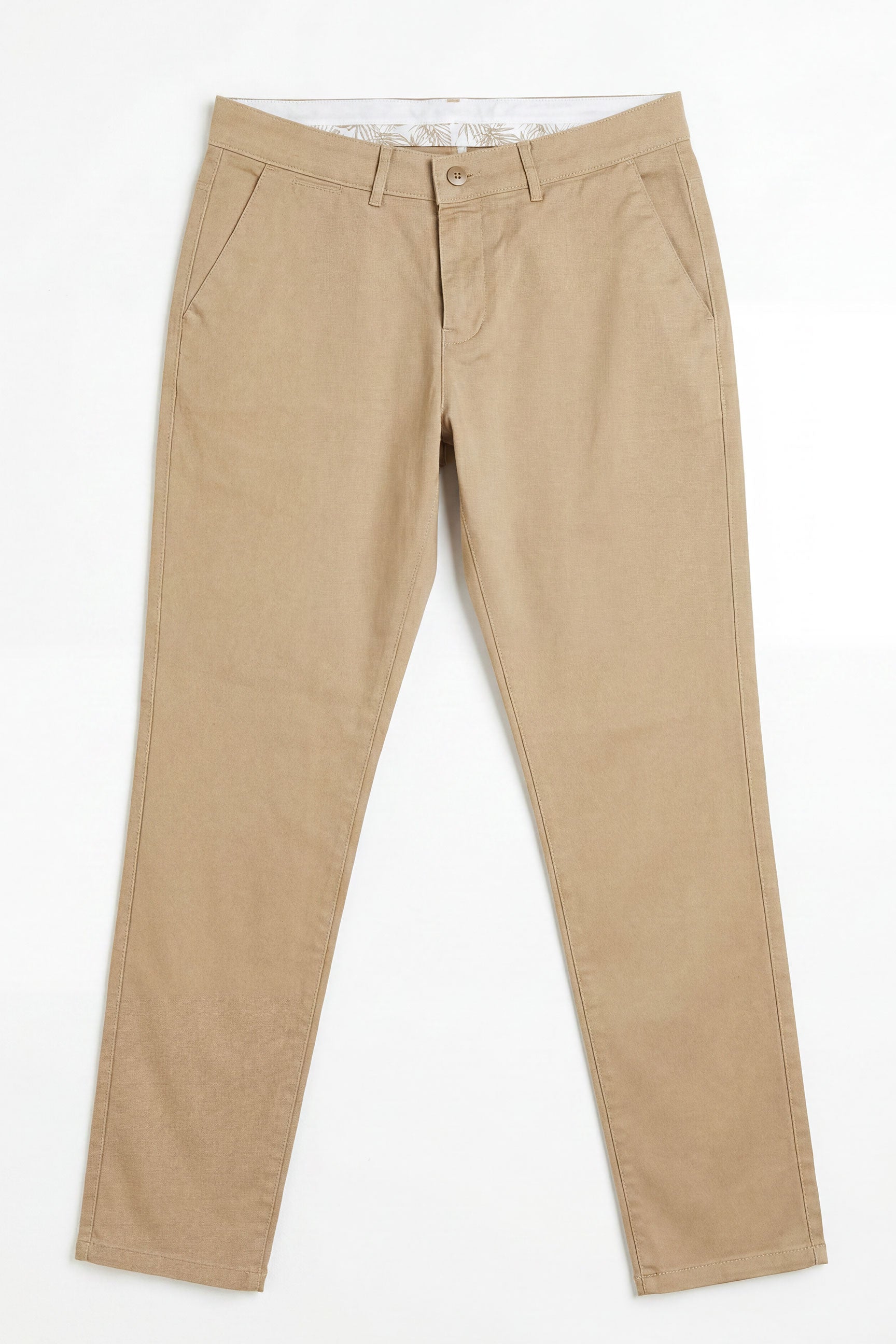 Pantaloni chino bărbătești kaki, din amestec de in, material subțire de vară din bumbac Tencel