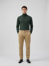 Pantaloni chino bărbătești kaki, din amestec de in, material subțire de vară din bumbac Tencel