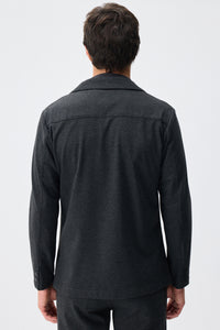 Sacou elegant casual pentru bărbați, din jerseu moale, cărbune