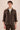 Costum bărbătesc din două piese, maro, din in, elegant, casual, stil safari, vară