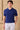 Tricou polo tricotat cu nervuri bleumarin pentru bărbați
