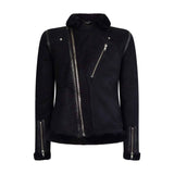 Men's Black Sheepskin Brando Biker Jacket