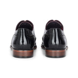 Flynn - Pantofi brogue negri din piele lăcuită pentru bărbați