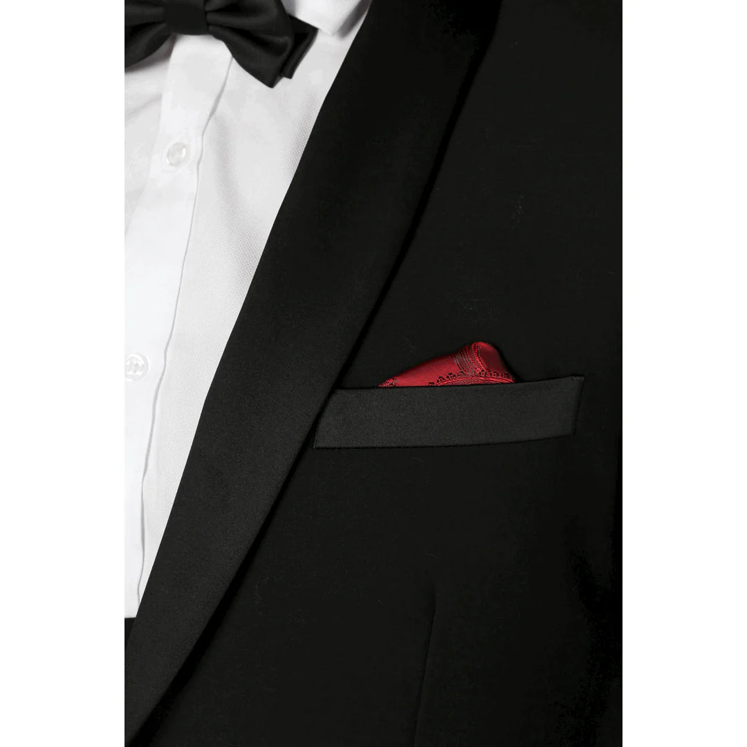 Ford Men's Black 3-Piece Classic Tuxedo Suit with Satin Lapels