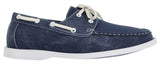 Mens Retro Denim Style Vintage Deck Boat Shoes Smart Casual Laced Navy Washed