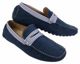 Mens Suede Deck Boat Shoes Stripe Slip On Summer Smart Casual Italian