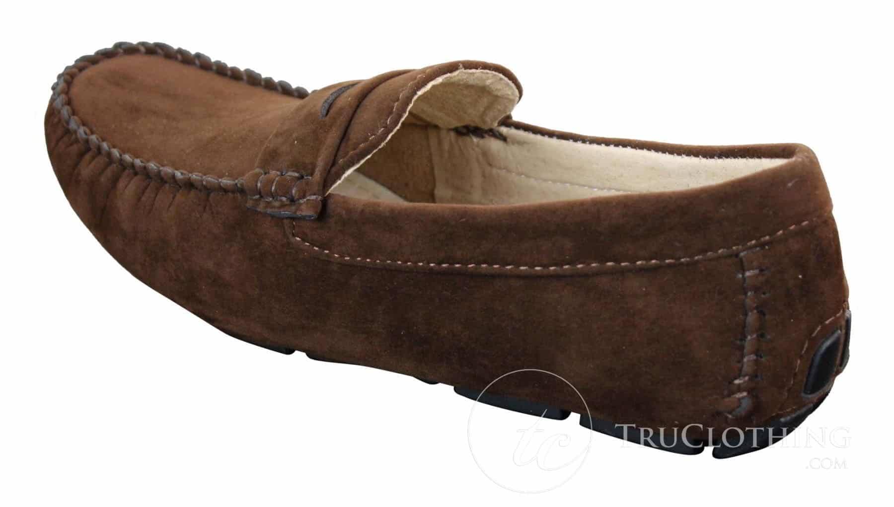 Mens Slip On Suede Leather Shoes Moccasin Loafers Smart Casual Brown Beige