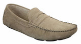Mens Slip On Suede Leather Shoes Moccasin Loafers Smart Casual Brown Beige
