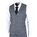 Gisborne - Men's Navy Checked Waistcoat