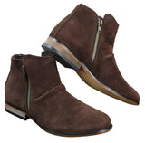 Mens Italian Suede Slip On Zip Ankle Boots Smart Casual Desert Chelsea Dealer