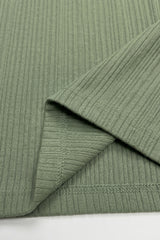 Tricou clasic verde cu nervuri pentru bărbați