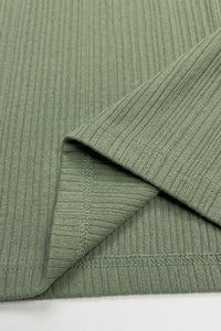 Tricou clasic verde cu nervuri pentru bărbați
