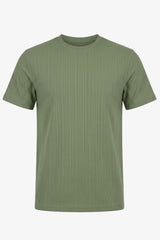 Tricou clasic verde cu nervuri pentru bărbați