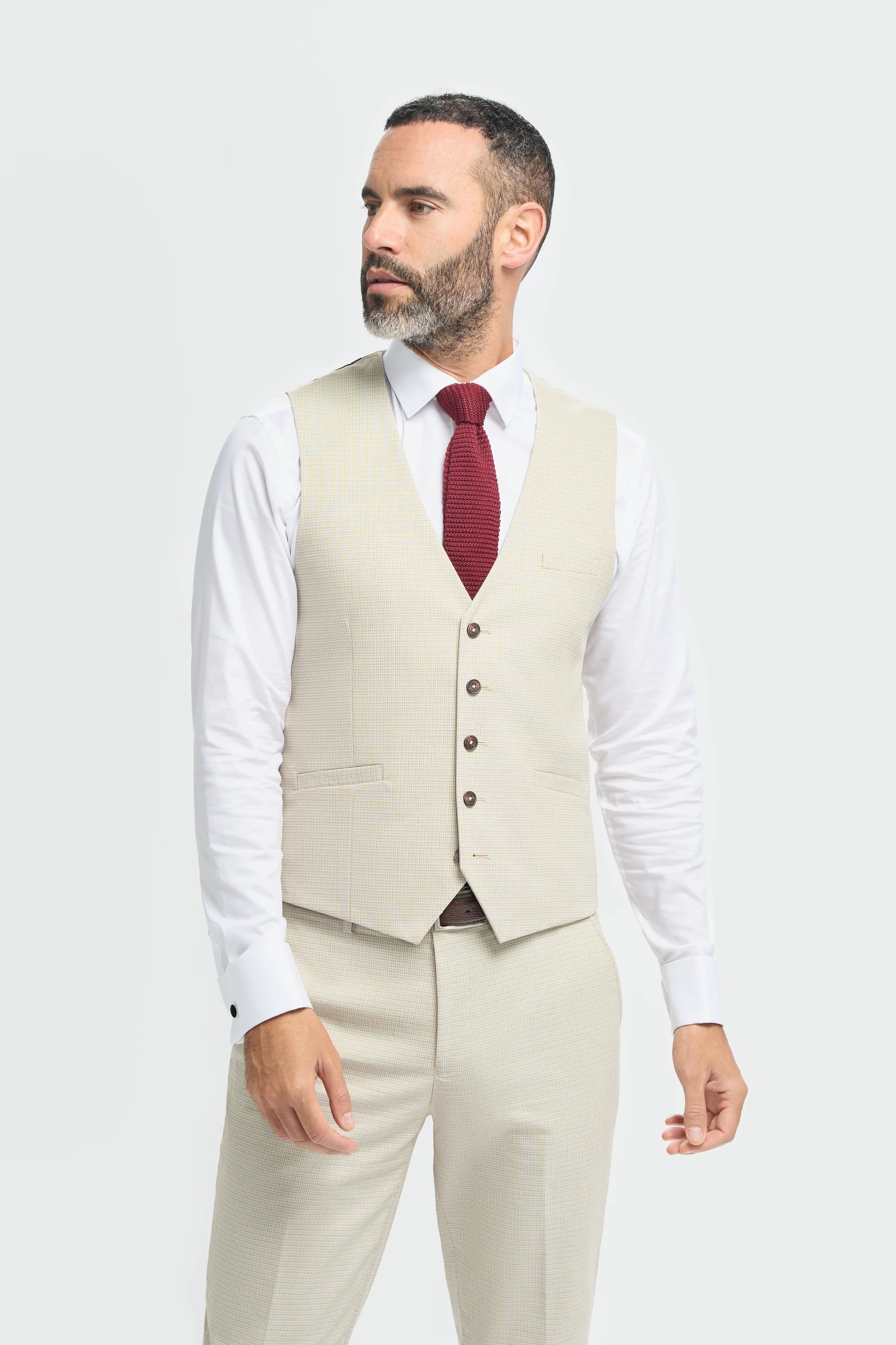 Hampton - Costum bărbătesc bej din 3 piese
