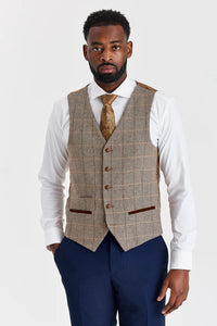 Costum Harris Brown Tweed cu pantaloni contrastanți Mayfair Bleumarin