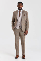Costum Harris Brown Tweed cu vestă Mayfair Stone
