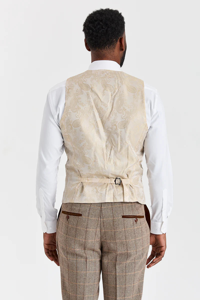 Costum Harris Brown Tweed cu vestă Mayfair Stone