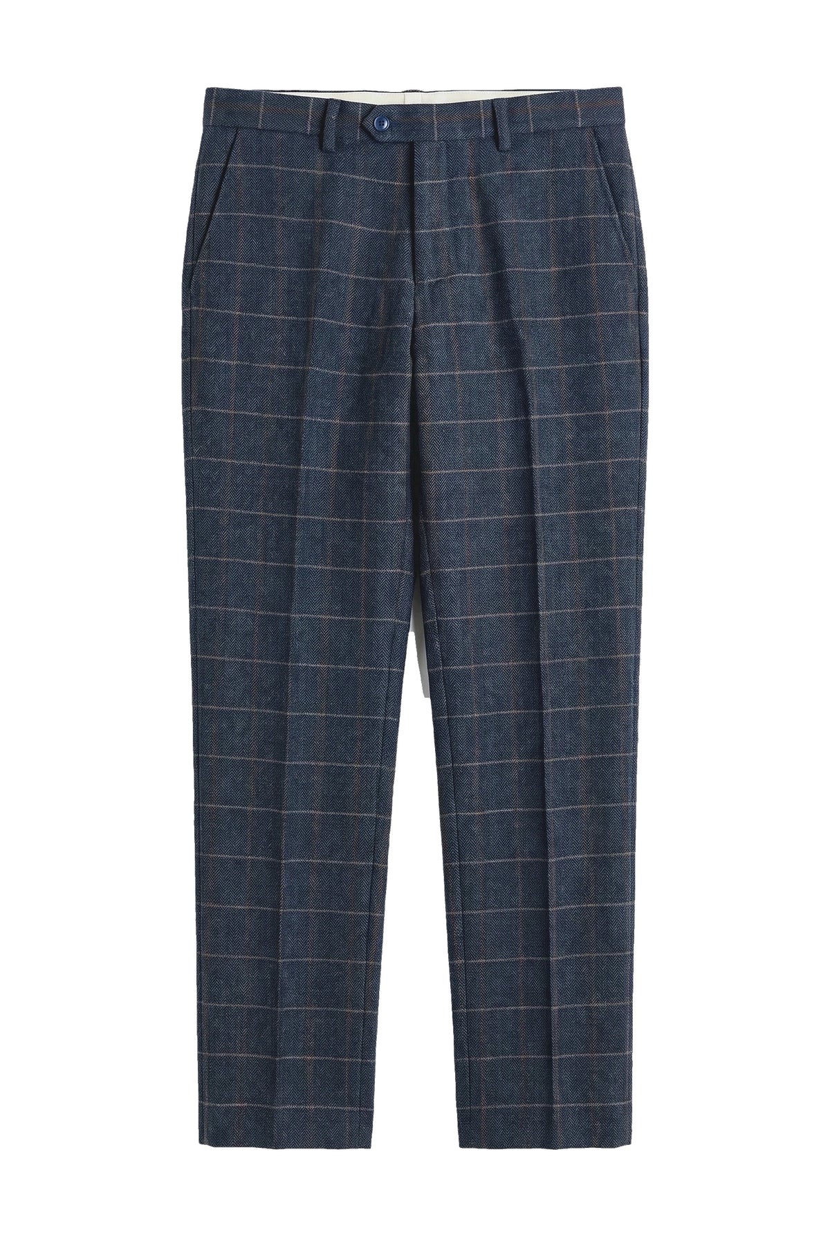 Harris - Pantaloni bărbătești din amestec de lână și tweed bleumarin