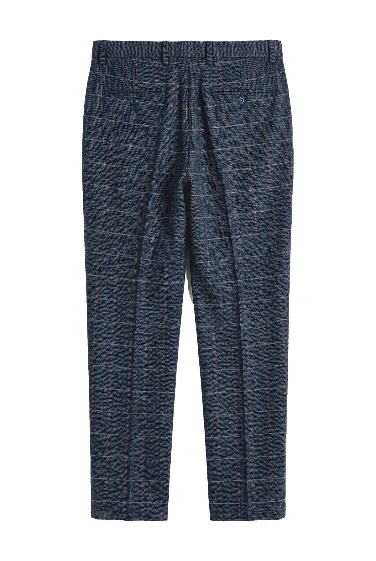 Harris - Pantaloni bărbătești din amestec de lână și tweed bleumarin
