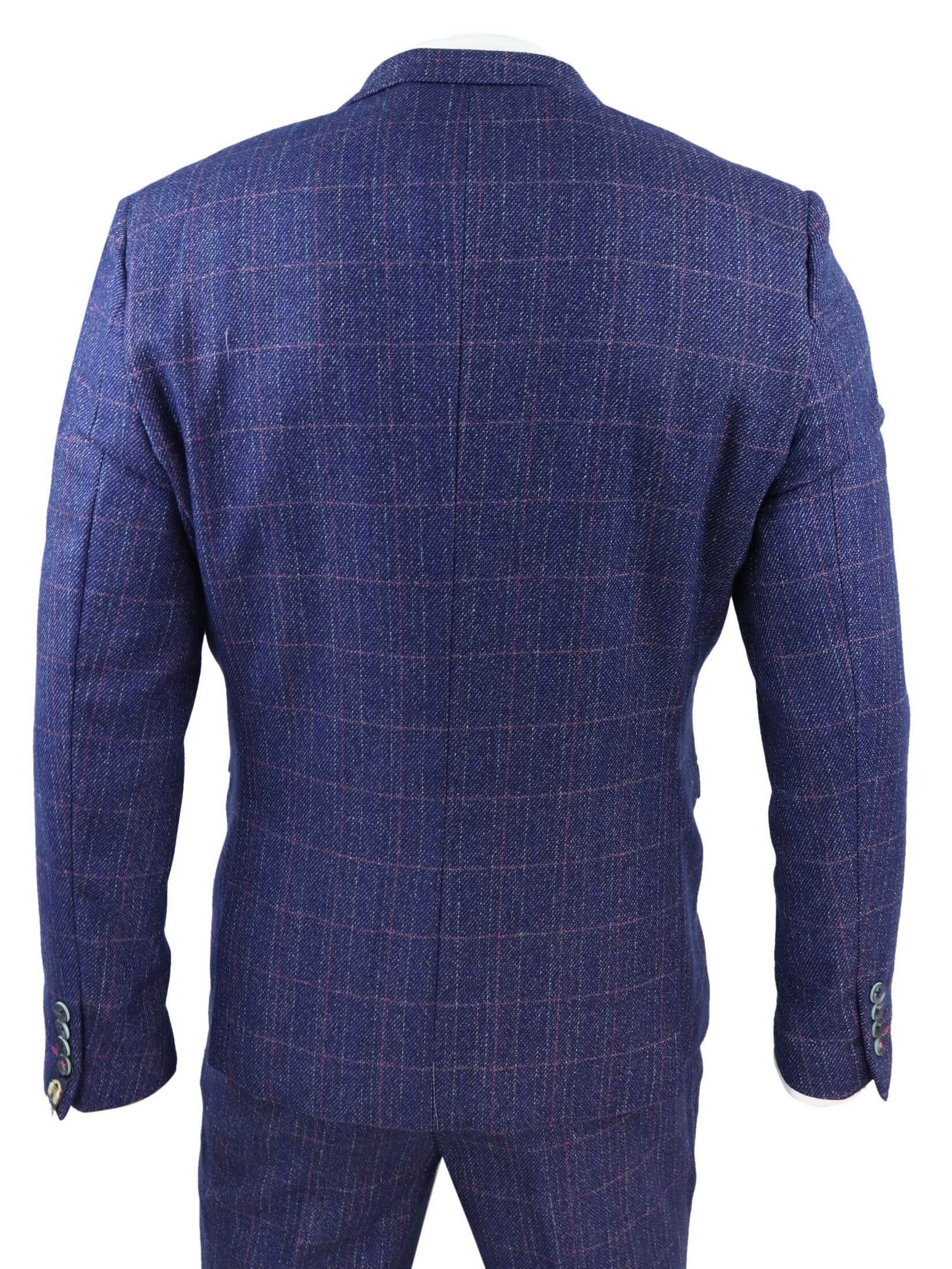 Blue 3 Piece Tweed Suit - Marc Darcy Harry