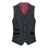 Boys Grey Black 3 Piece Tweed Suit Herringbone Wine Vintage Retro