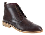 Mens Brogue Ankle Boots Brown