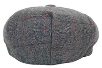 Mens Tweed Check Peaky Blinders Cap