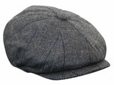 Mens Tweed Check Peaky Blinders Cap