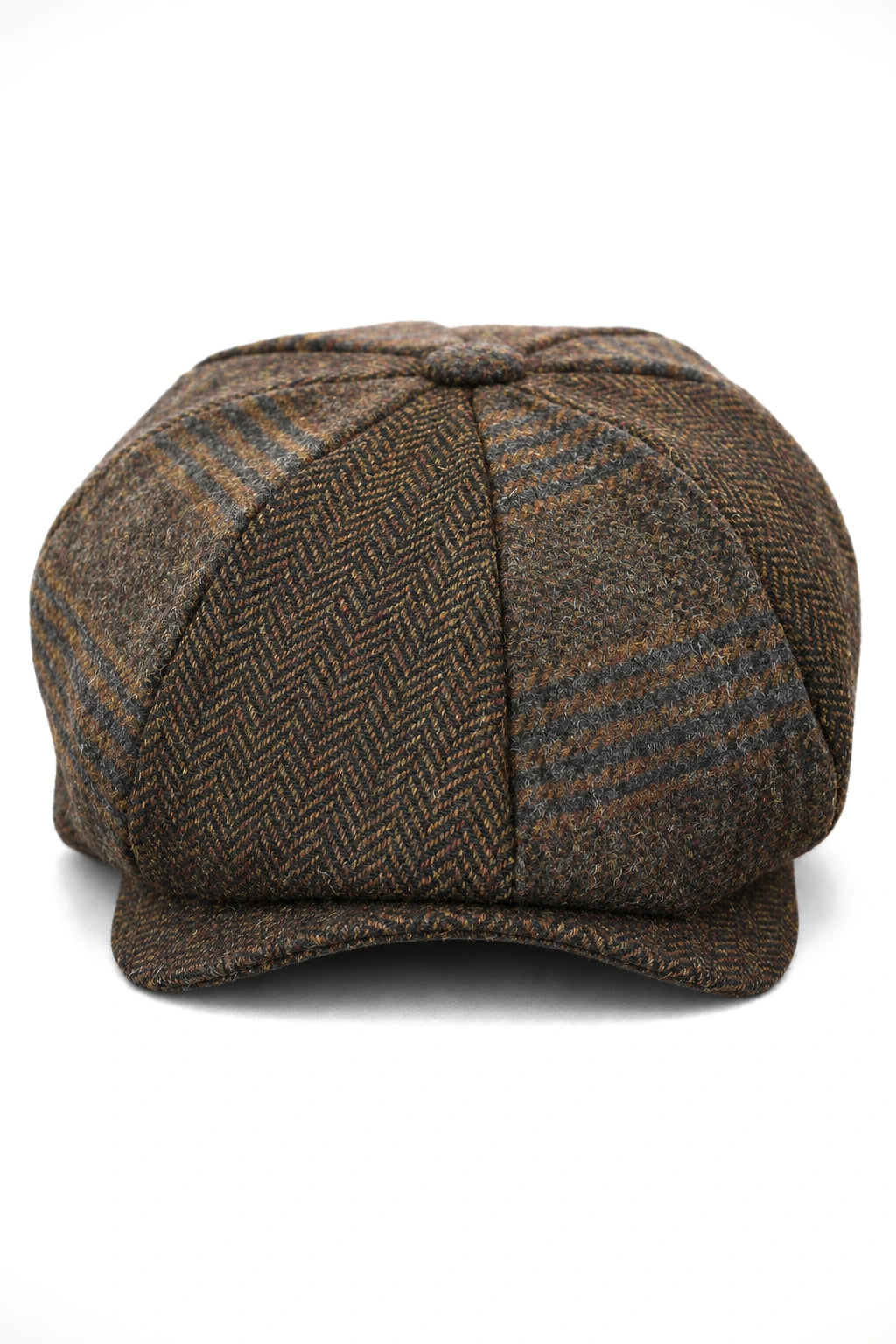 HT6325 - Pălărie Newsboy bărbătească cu 8 panouri, model herringbone, model mixt din tweed