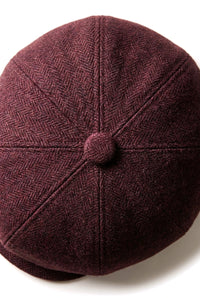 HT6363 - Șapcă vintage bărbătească din tweed Newsboy cu imprimeu Peaky Blinders - Maro/Vinușiu