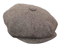 HT6364 - Mens Herringbone Tweed Newsboy Peaky Blinders Hat
