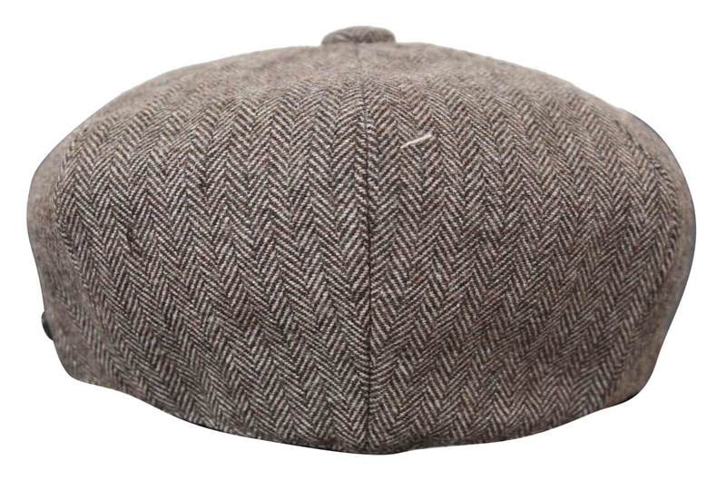 HT6364 - Mens Herringbone Tweed Newsboy Peaky Blinders Hat