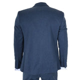 IM40 - Costum bărbătesc bleumarin din 3 piese, model herringbone, din tweed