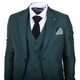 IM52 - Costum bărbătesc verde în carouri, 3 piese, croială croită