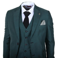 IM52 - Costum bărbătesc verde în carouri, 3 piese, croială croită