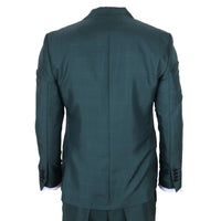 IM52 - Costum bărbătesc verde în carouri, 3 piese, croială croită