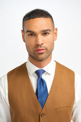 James - Vestă bărbătească din lână maro-cămil