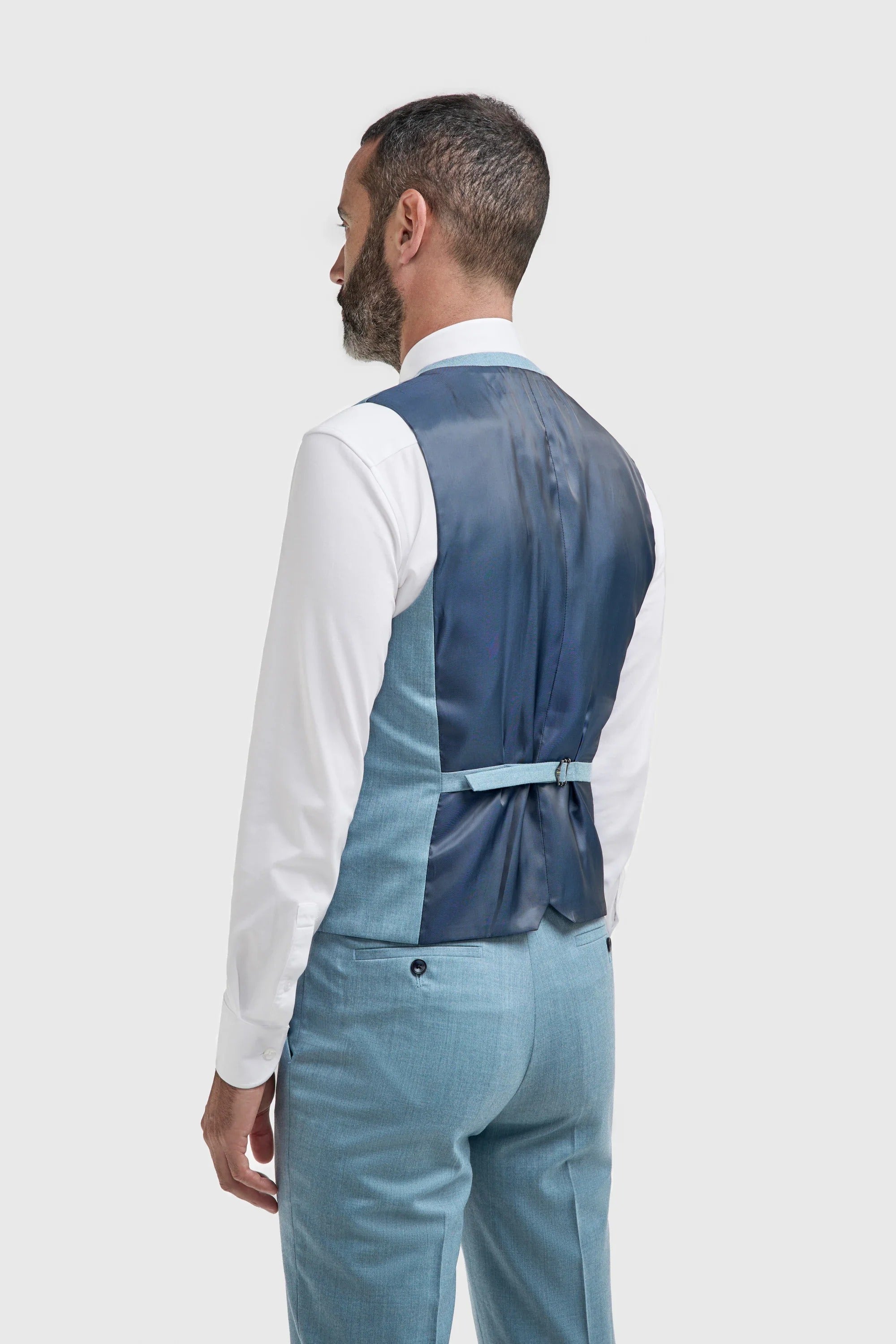 James - Costum texturat albastru deschis pentru bărbați, 3 piese
