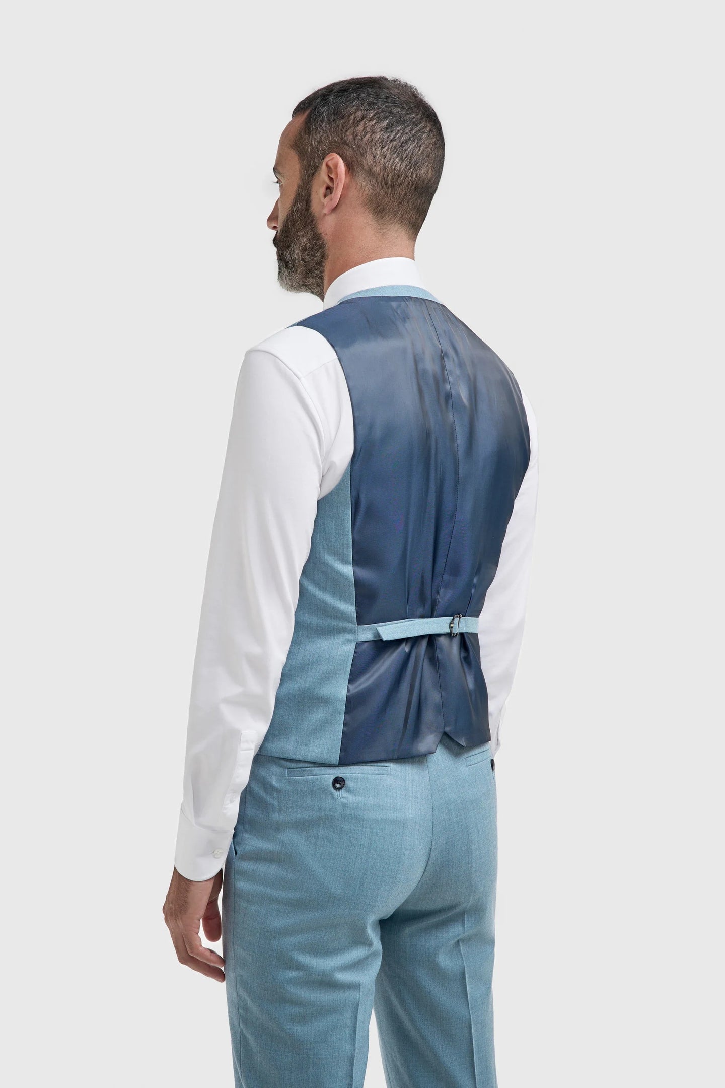 James - Vestă texturată albastru deschis pentru bărbați