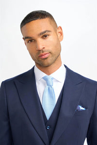 James - Sacou bărbătesc bleumarin din lână, croială croită