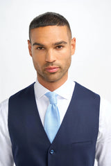 James - Vestă bărbătească din lână bleumarin