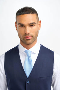 James - Vestă bărbătească din lână bleumarin