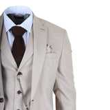 James - Costum bărbătesc din 3 piese, crem, croială croită