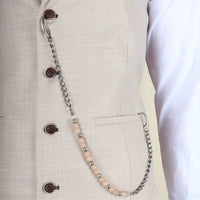 James - Costum bărbătesc din 3 piese, crem, croială croită