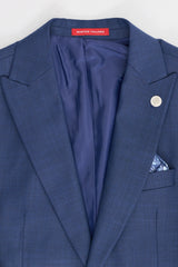 Costum James bărbătesc din 3 piese, bleumarin, croială croită