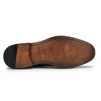 Jett - Pantofi Oxford pentru bărbați, verde închis, cu vârf încrucișat, model cusut în cruce
