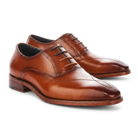 Jett - Pantofi Oxford pentru bărbați, maro deschis, cu vârf cusut în cruce