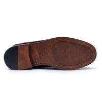 Joseph - Mocasini bărbătești din piele lăcuită, de culoare vișinie, tip penny